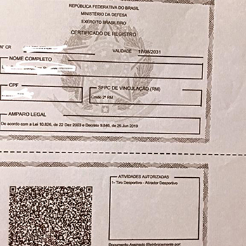 Emissão de certificado de registro de arma de Fogo em Guarulhos
